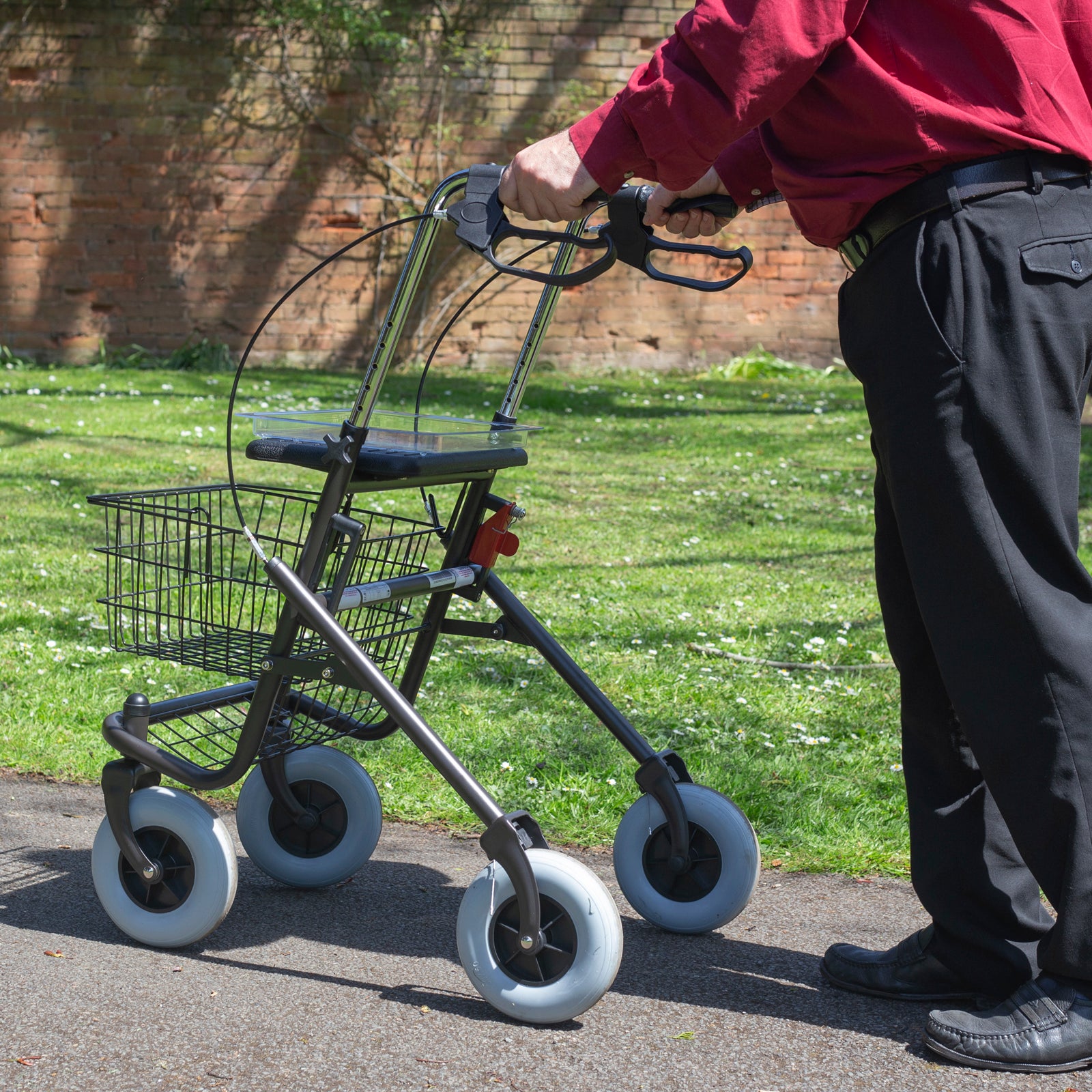 Four Wheeled Folding Rollator with Seat