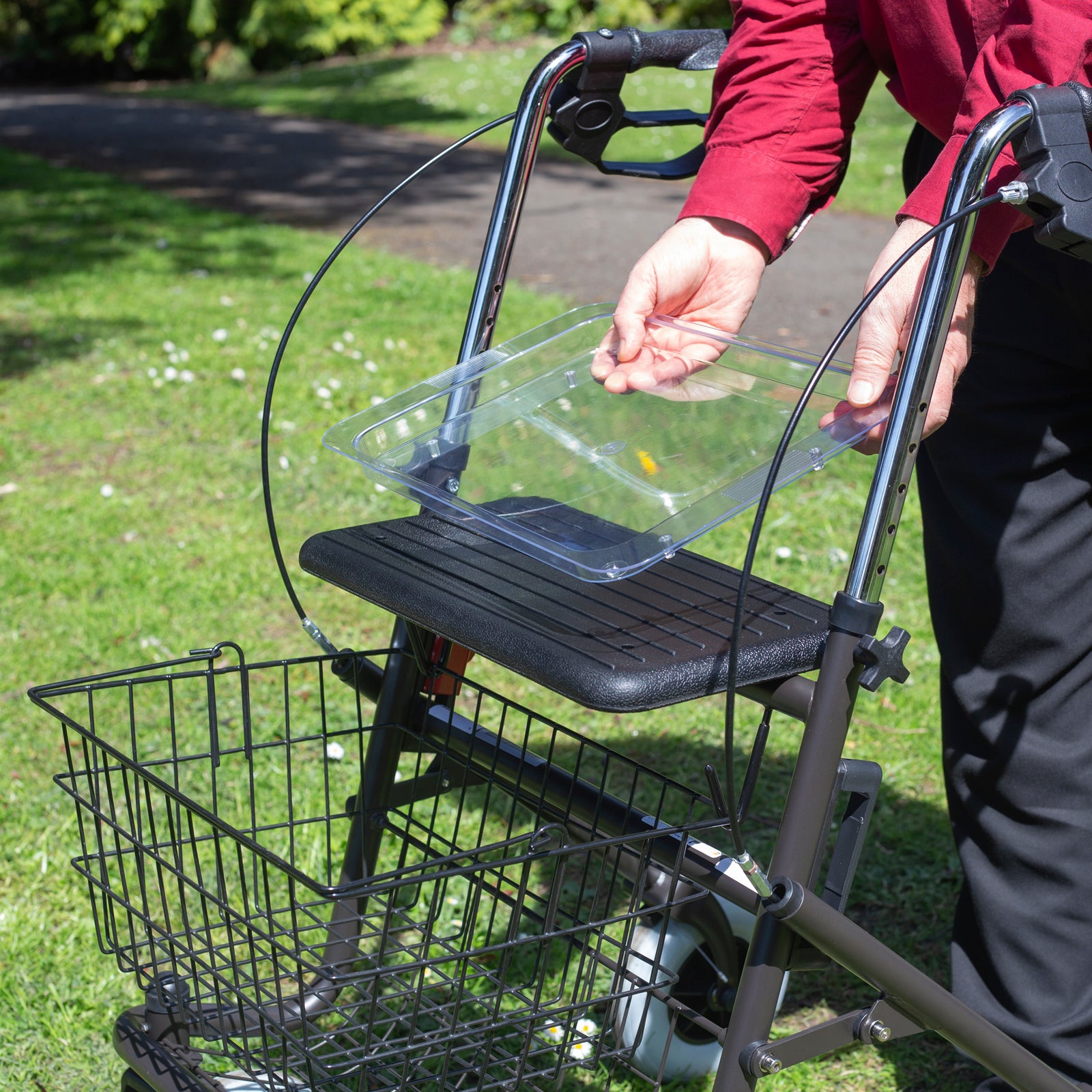 Four Wheeled Folding Rollator with Seat