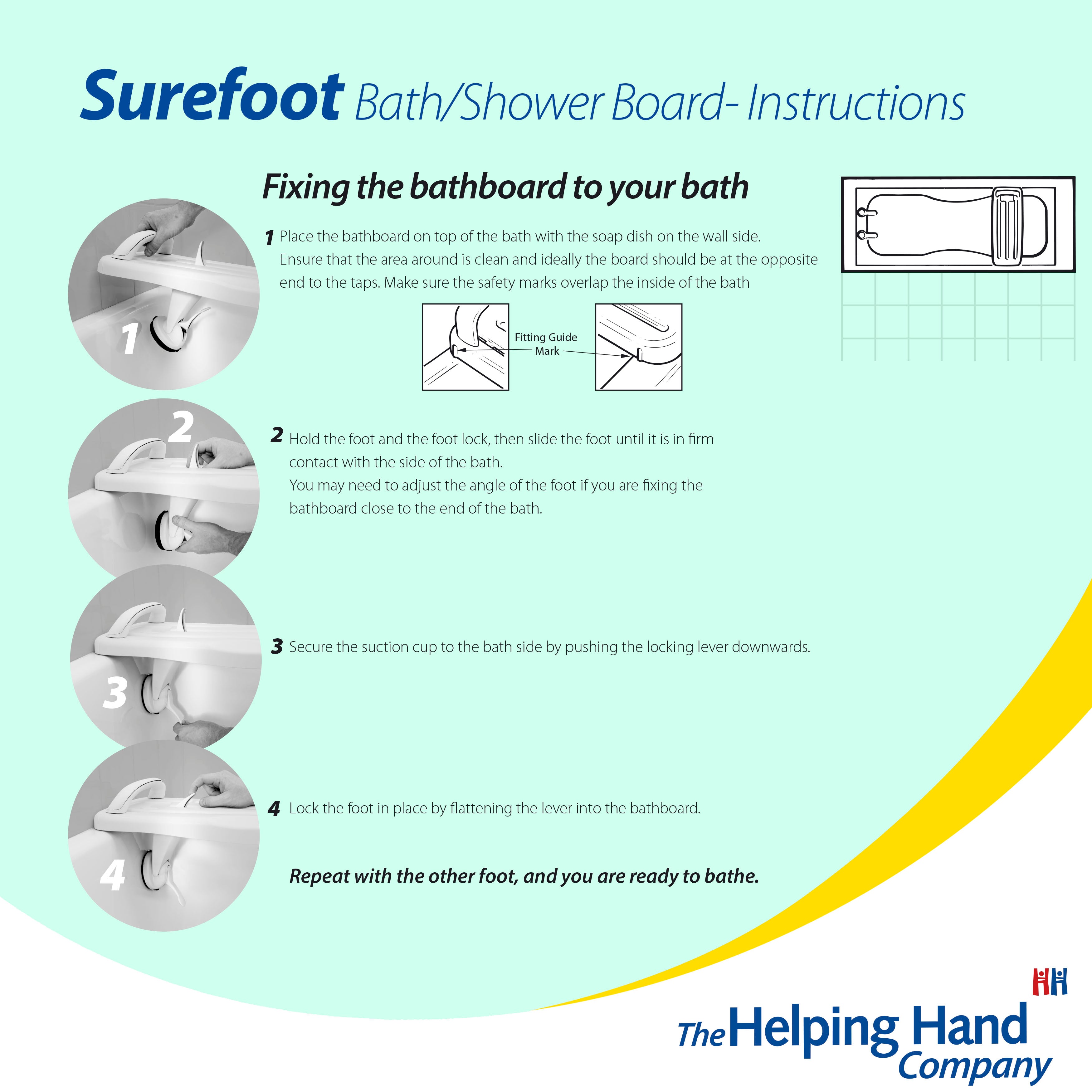 Surefoot Bath & Shower Board with Rail