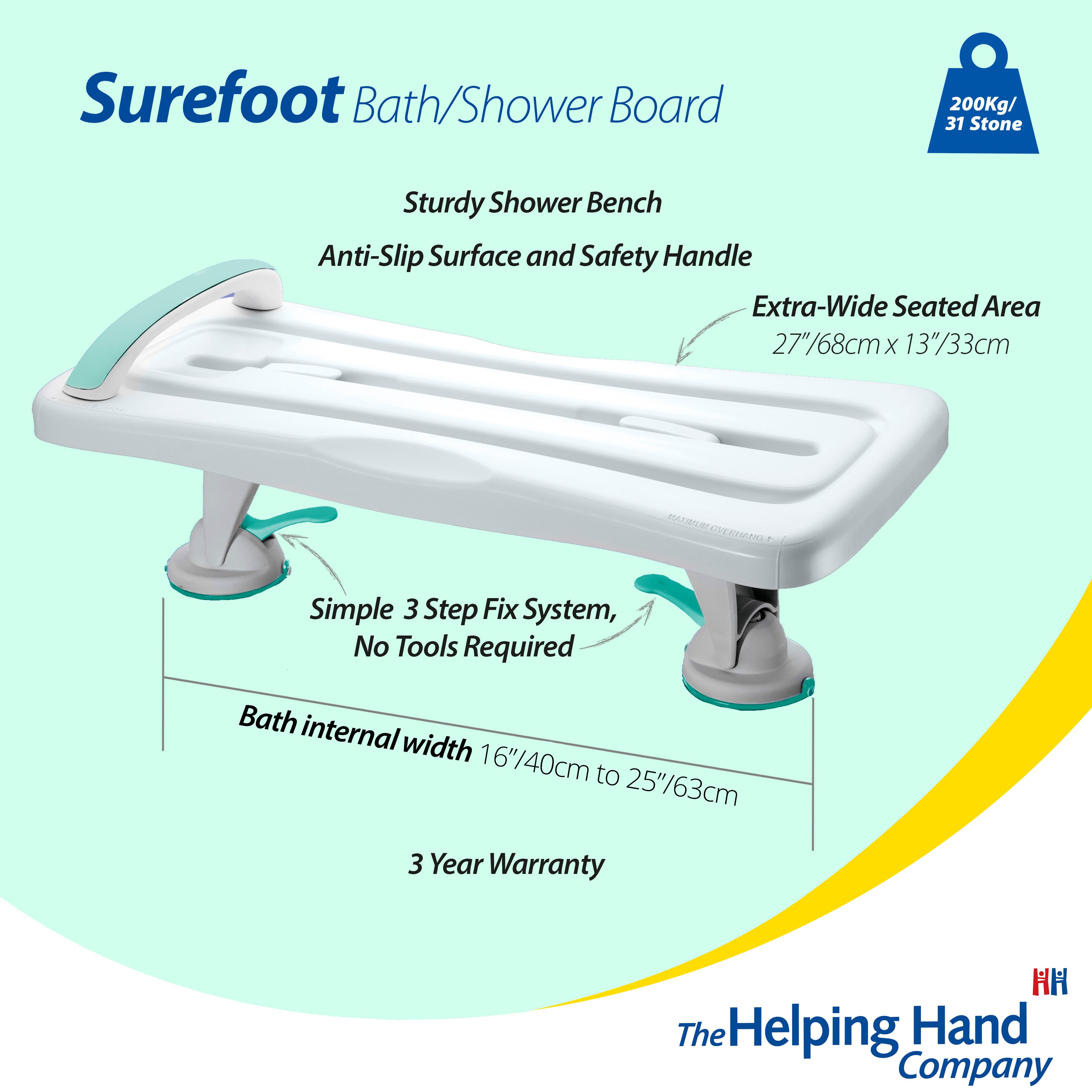 Surefoot Bath & Shower Board with Rail