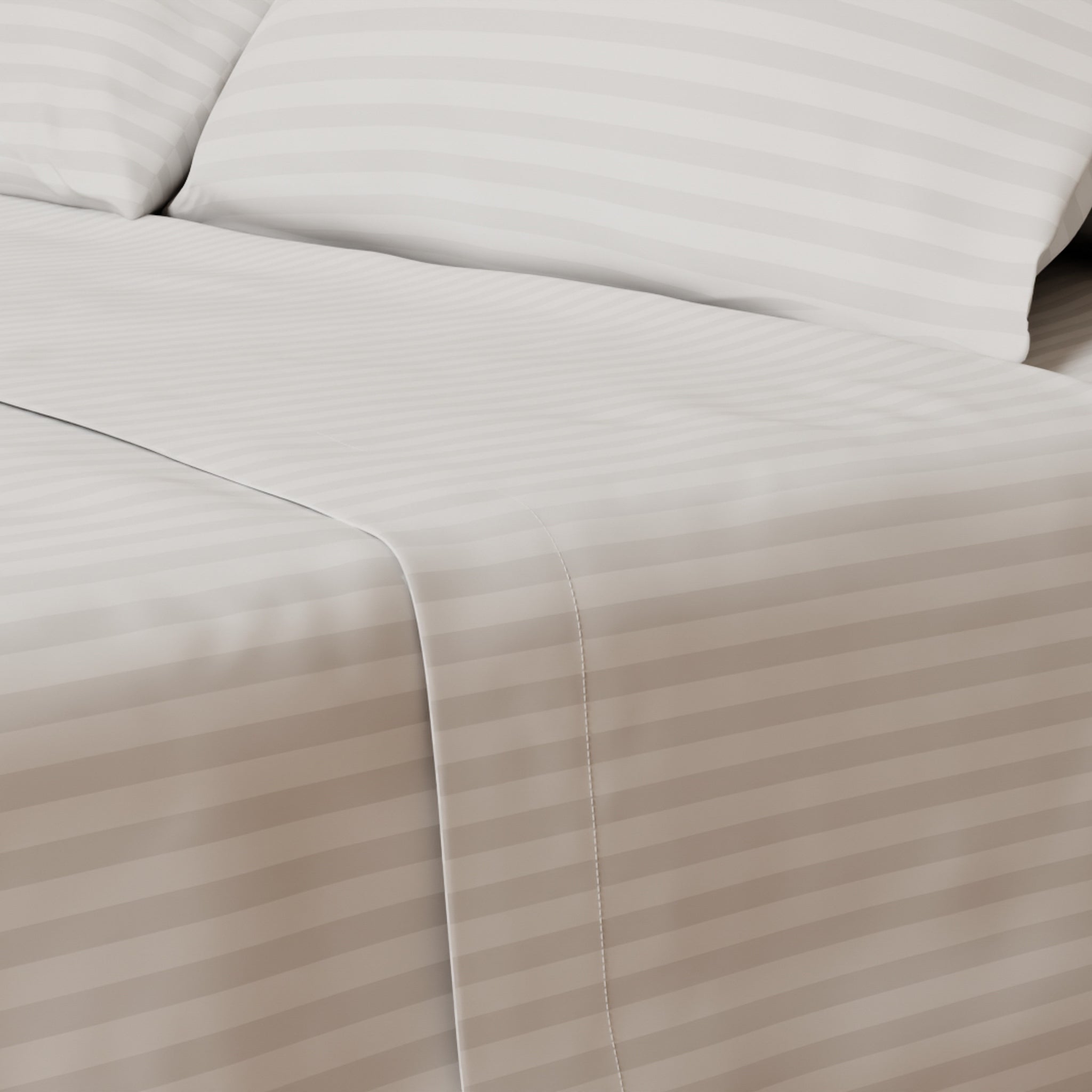 Satin Stripe 540 Thread Count Cotton Flat Sheet